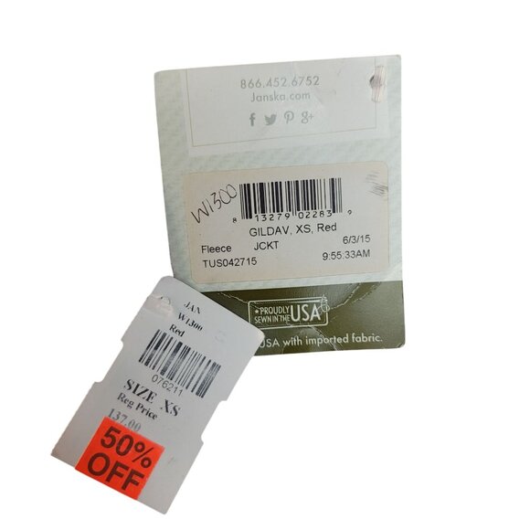 Janska Fleece Sleeveless Cloak Vest XS Oversized Red Casual Layering USA New - Picture 6 of 10